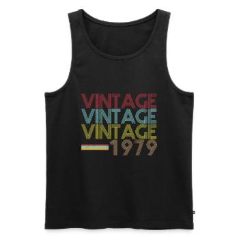 Vintage 1979 Geburtstag - Männer Premium Bio Tank Top - Schwarz - Vorne - Michal (187cm)