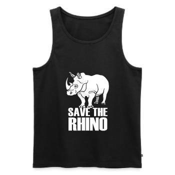 Save the Rhino Gift Rhino Animal Welfare - Men's Premium Organic Tank Top - black - Front - AI Model Male 178 light (178cm)