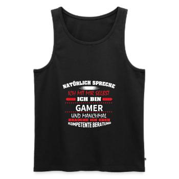 Funny gamer saying - gaming t shirt advice - Men's Premium Organic Tank Top - black - Front - Michal (187cm)