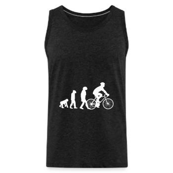 Fahrrad Biker Evolution Geschenkidee - Männer Premium Bio Tank Top - Anthrazit - Vorne - Alexander (188cm)
