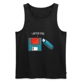 I Am Your Father USB Stick Diskette Old Computer - Männer Premium Bio Tank Top - Schwarz - Vorne - AI Model Male 178 light (178cm)