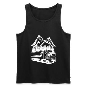 LKW Fahrer Lastkraftwagen Truck Trucker Geschenk - Männer Premium Bio Tank Top - Schwarz - Vorne - Michal (187cm)