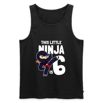 This Little Ninja Is 6 Birthday Birthday Six - Men's Premium Organic Tank Top - black - Front - Michal (187cm)