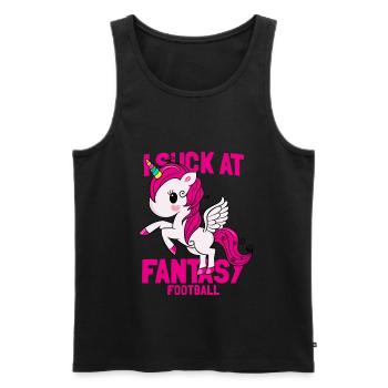 I Suck At Fantasy Football Einhorn Geschenk - Männer Premium Bio Tank Top - Schwarz - Vorne - AI Model Male 178 light (178cm)