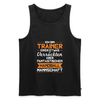Handball Trainer Coach Handballer Sport Geschenk - Männer Premium Bio Tank Top - Schwarz - Vorne - Michal (187cm)