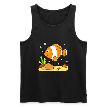 Fisch Clownfisch - Männer Premium Bio Tank Top - Schwarz - Vorne - AI Model Male 178 light (178cm)