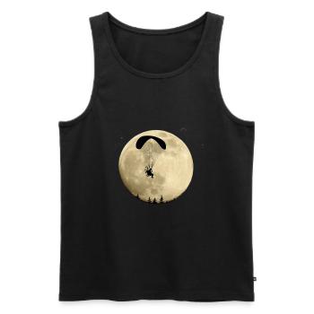 Paramotor flying in the full moon night flight stars - Men's Premium Organic Tank Top - black - Front - AI Model Male 178 light (178cm)