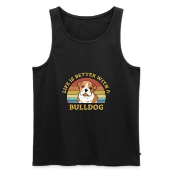La vie est meilleure pour les propriétaires de chiens Bulldog Gift - Débardeur bio Premium Homme - noir - Devant - Michal (187cm)