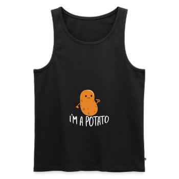 Je suis une patate drôle de cadeau de potato - Débardeur bio Premium Homme - noir - Devant - Michal (187cm)
