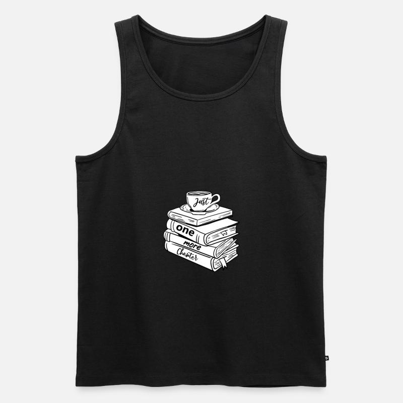 Ein Kapitel noch Buch Bücher Lesen Bücherwurm - Männer Premium Bio Tank Top - Schwarz