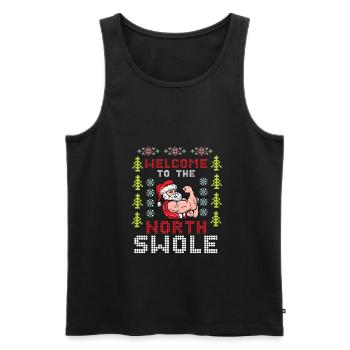 Père Noël Fitness Musculation musculaire - Débardeur bio Premium Homme - noir - Devant - Michal (187cm)