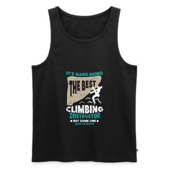 Climbing instructor Climbing instructor climbing climbing course - Men's Premium Organic Tank Top - black - Front - Michal (187cm)