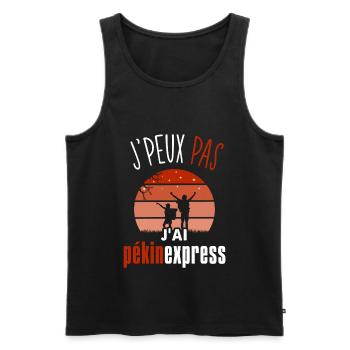 Pékin Express Je peux pas - Débardeur bio Premium Homme - noir - Devant - Michal (187cm)