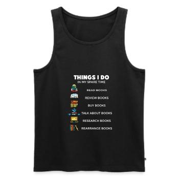 Books Reading Book Bookworm Bookworm - Men's Premium Organic Tank Top - black - Front - Michal (187cm)