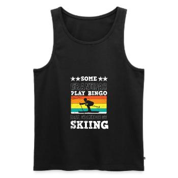 Old Man Ski Sking Snowboard Winter Sports Pensioner - Men's Premium Organic Tank Top - black - Front - AI Model Male 178 light (178cm)