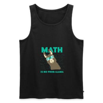 Mathématiques Mathématiques Lama Alpaga Doux Drôle - Débardeur bio Premium Homme - noir - Devant - Michal (187cm)