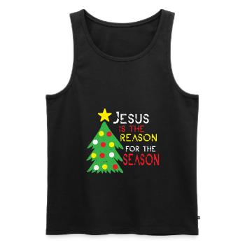 Jésus Noël Christ Église Croyant Foi - Débardeur bio Premium Homme - noir - Devant - AI Model Male 178 light (178cm)