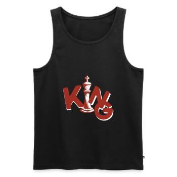 Checkmate Chessboard King Checker - Men's Premium Organic Tank Top - black - Front - AI Model Male 178 light (178cm)