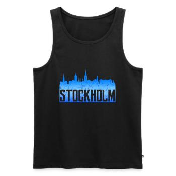 Stockholm - Men's Premium Organic Tank Top - black - Front - Michal (187cm)