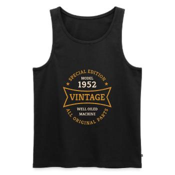 Vintage 70. Geburtstag Jahrgang 1952 Geschenkidee - Männer Premium Bio Tank Top - Schwarz - Vorne - Michal (187cm)