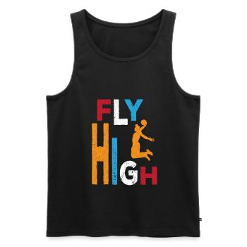 Baskettball Korb werfen Dunk Dunken Baskettballer - Männer Premium Bio Tank Top - Schwarz - Vorne - AI Model Male 178 light (178cm)