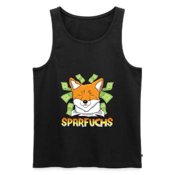 Sparfuchs Geld sparen Geizhals Geizig Geizkragen - Männer Premium Bio Tank Top - Schwarz - Vorne - AI Model Male 178 light (178cm)