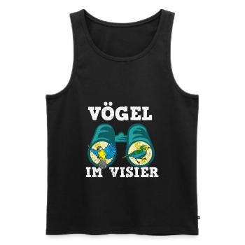 Birds watching binoculars Ornithology - Men's Premium Organic Tank Top - black - Front - Michal (187cm)