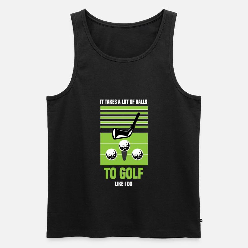 Golf Golfer golfen Golfschläger Golfplatz - Männer Premium Bio Tank Top - Schwarz