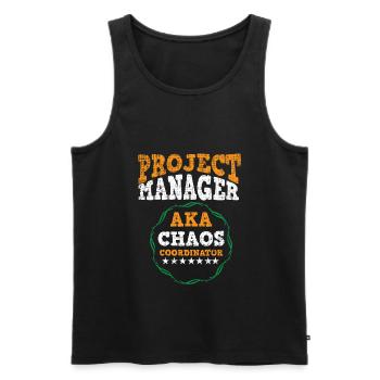 Projekt Manager Chaos Coordinator Büroleiter - Männer Premium Bio Tank Top - Schwarz - Vorne - Michal (187cm)