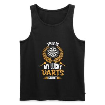 Darts Darts Player Darts Darts Darts Disc - Men's Premium Organic Tank Top - black - Front - AI Model Male 178 light (178cm)