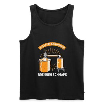 Schnaps brennen Schnapsbrenner Selbstgebrannter - Männer Premium Bio Tank Top - Schwarz - Vorne - AI Model Male 178 light (178cm)
