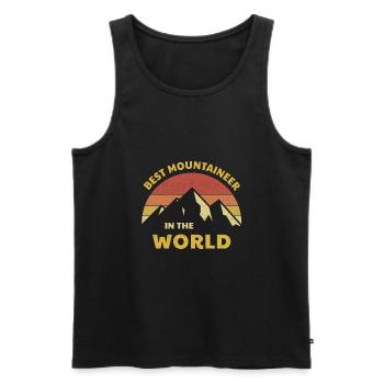 Bester Bergsteiger der Welt Kletterer Design - Männer Premium Bio Tank Top - Schwarz - Vorne - Michal (187cm)