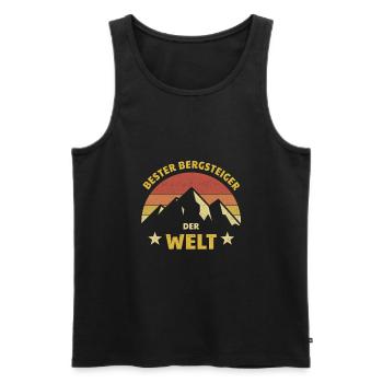 Bester Bergsteiger der Welt Kletterer Design - Männer Premium Bio Tank Top - Schwarz - Vorne - Michal (187cm)