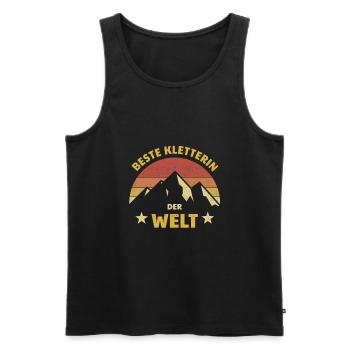Beste Bergsteigerin der Welt Klettererin Design - Männer Premium Bio Tank Top - Schwarz - Vorne - AI Model Male 178 light (178cm)