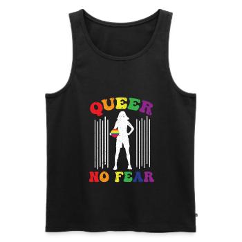 Gay Gay Gay Lesbian LGBT - Men's Premium Organic Tank Top - black - Front - Michal (187cm)