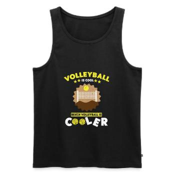 Volley-ball Volleyeurs Terrain de volley-ball - Débardeur bio Premium Homme - noir - Devant - AI Model Male 178 light (178cm)