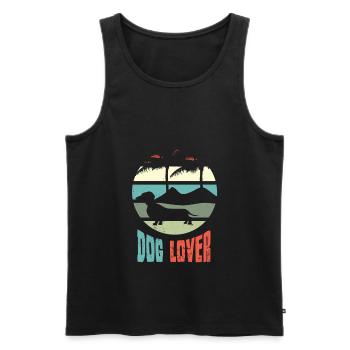 Dog Dog Lover Dog Owner Dog Lover - Men's Premium Organic Tank Top - black - Front - AI Model Male 178 light (178cm)