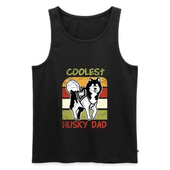 Husky Dog Blue Eyes Dog Owner Huskydad - Men's Premium Organic Tank Top - black - Front - Michal (187cm)