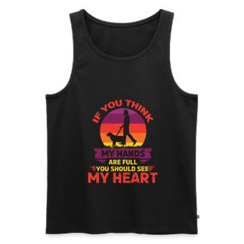 Dog Dog Lover Dog Owner Dog Lover - Men's Premium Organic Tank Top - black - Front - AI Model Male 178 light (178cm)