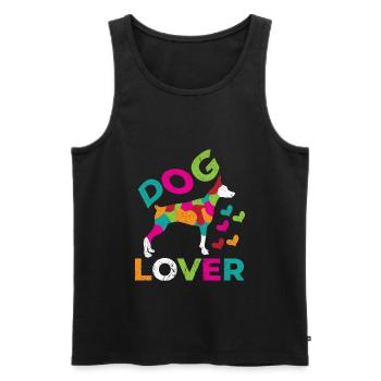 Dog Dog Lover Dog Owner Dog Lover - Men's Premium Organic Tank Top - black - Front - AI Model Male 178 light (178cm)