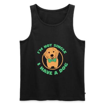 Dog Dog Lover Dog Owner Dog Lover - Men's Premium Organic Tank Top - black - Front - AI Model Male 178 light (178cm)