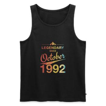 30th birthday Legendary October 1992 Vintage 92 - Men's Premium Organic Tank Top - black - Front - Michal (187cm)