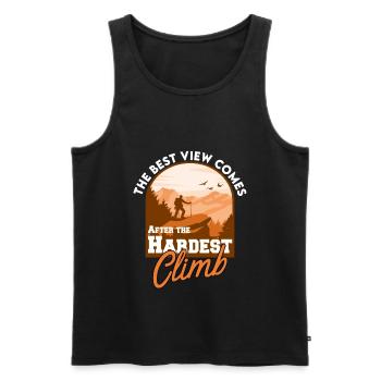 The Best View Comes After The Hardest Climb - Men's Premium Organic Tank Top - black - Front - AI Model Male 178 light (178cm)