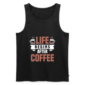 Café Espresso Café du matin Buveur Americano - Débardeur bio Premium Homme - noir - Devant - AI Model Male 178 light (178cm)