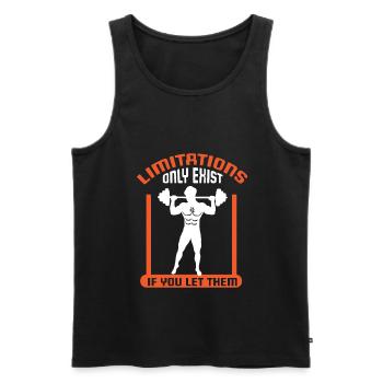 Bodybuilding Weight Training Fitness Muscle Building - Men's Premium Organic Tank Top - black - Front - AI Model Male 178 light (178cm)