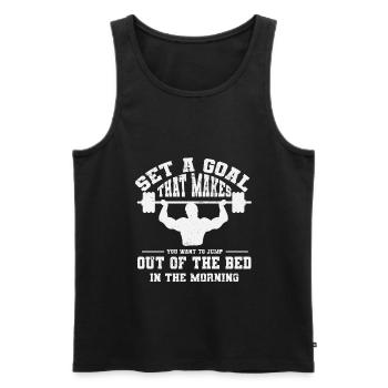 Bodybuilding Weight Training Fitness Muscle Building - Men's Premium Organic Tank Top - black - Front - AI Model Male 178 light (178cm)