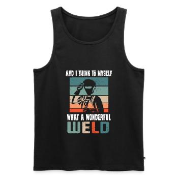 Welders weld metal locksmiths - Men's Premium Organic Tank Top - black - Front - AI Model Male 178 light (178cm)