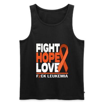 Fight Hope Love - F*** Leukemia - Men's Premium Organic Tank Top - black - Front - Michal (187cm)