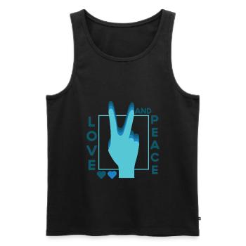 Love Peace Frieden Harmonie - Männer Premium Bio Tank Top - Schwarz - Vorne - AI Model Male 178 light (178cm)
