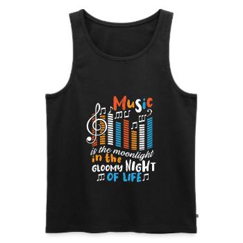 Musiker Musik Rhythmus Notenschlüssel - Männer Premium Bio Tank Top - Schwarz - Vorne - Michal (187cm)